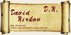 David Mirkov vizit kartica